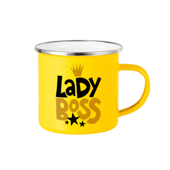 Lady Boss, Yellow Enamel Metallic Cup 360ml