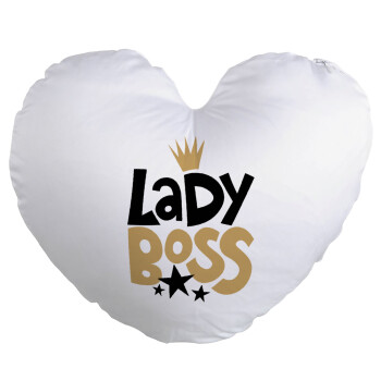 Lady Boss, Μαξιλάρι καναπέ καρδιά 40x40cm περιέχεται το  γέμισμα