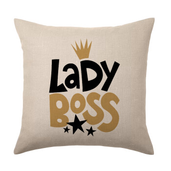 Lady Boss, Μαξιλάρι καναπέ ΛΙΝΟ 40x40cm περιέχεται το  γέμισμα