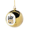 Golden Christmas tree ball ornament 8cm