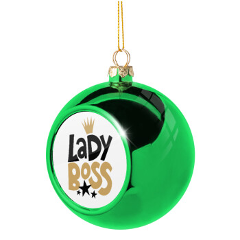 Lady Boss, Χριστουγεννιάτικη μπάλα δένδρου Πράσινη 8cm