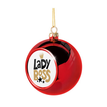 Lady Boss, Χριστουγεννιάτικη μπάλα δένδρου Κόκκινη 8cm