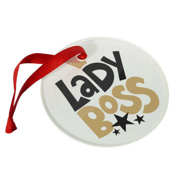 Lady Boss, Christmas ornament glass 9cm