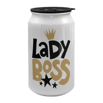 Lady Boss, Κούπα ταξιδιού μεταλλική με καπάκι (tin-can) 500ml