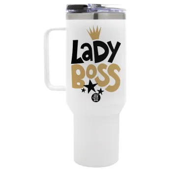 Lady Boss, Mega Stainless steel Tumbler with lid, double wall 1,2L
