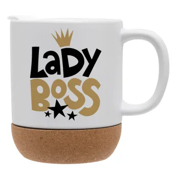 Lady Boss, Κούπα, κεραμική με βάση φελού και καπάκι (ΜΑΤ), 330ml