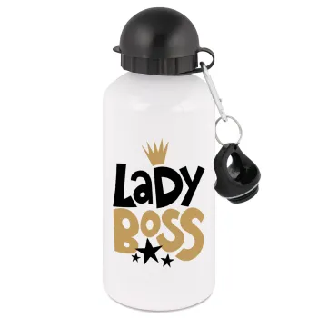 Lady Boss, Metal water bottle, White, aluminum 500ml