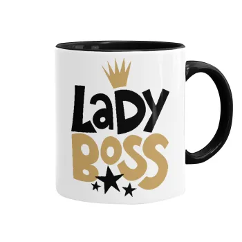 Lady Boss, Mug colored black, ceramic, 330ml