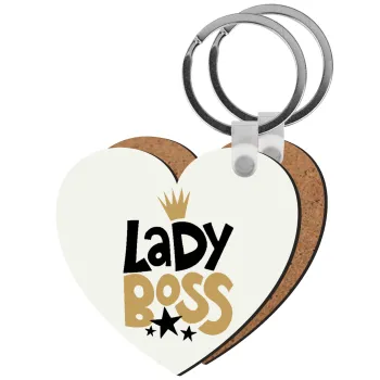 Lady Boss, Μπρελόκ Ξύλινο καρδιά MDF