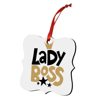 Lady Boss, Christmas ornament polygon wooden 7.5cm