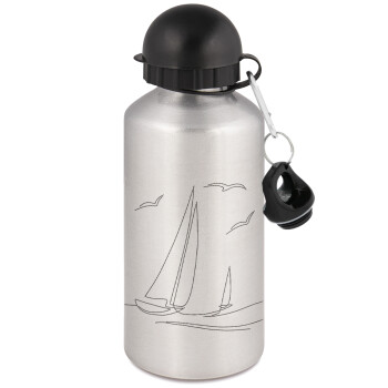 Sailing, Metallic water jug, Silver, aluminum 500ml