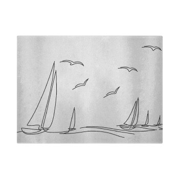 Ιστιοπλοΐα Sailing, Επιφάνεια κοπής γυάλινη (38x28cm)