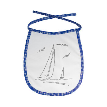 Sailing, Σαλιάρα μωρού αλέκιαστη με κορδόνι Μπλε
