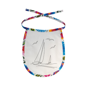 Sailing, Σαλιάρα μωρού αλέκιαστη με κορδόνι Χρωματιστή