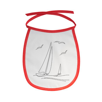 Sailing, Σαλιάρα μωρού αλέκιαστη με κορδόνι Κόκκινη