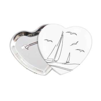 Sailing, Κονκάρδα παραμάνα καρδιά (57x52mm)