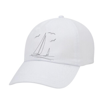 Ιστιοπλοΐα Sailing, Καπέλο Ενηλίκων Baseball Λευκό 5-φύλλο (POLYESTER, ΕΝΗΛΙΚΩΝ, UNISEX, ONE SIZE)