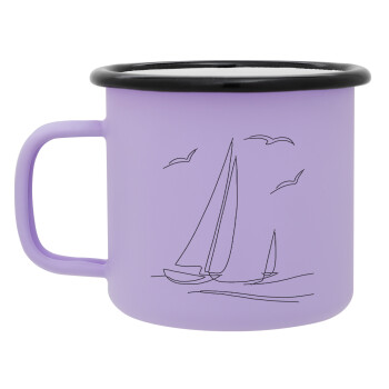 Ιστιοπλοΐα Sailing, Κούπα Μεταλλική εμαγιέ ΜΑΤ Light Pastel Purple 360ml