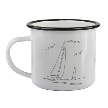 Sailing, Κούπα εμαγιέ με μαύρο χείλος 360ml