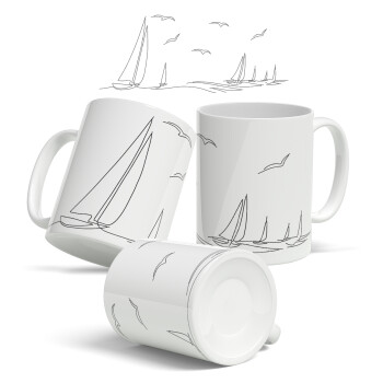 Sailing, Ceramic coffee mug, 330ml (1pcs)