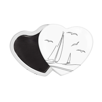 Ιστιοπλοΐα Sailing, Μαγνητάκι καρδιά (57x52mm)