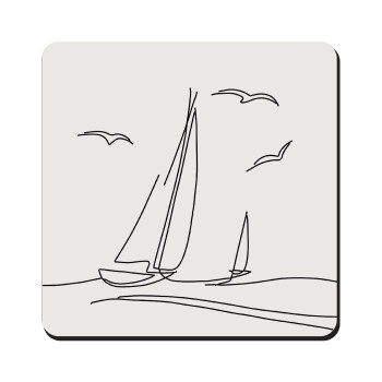 Sailing, Τετράγωνο μαγνητάκι ξύλινο 9x9cm