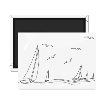 Ιστιοπλοΐα Sailing, Ορθογώνιο μαγνητάκι ψυγείου διάστασης 9x6cm