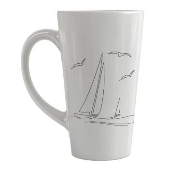 Ιστιοπλοΐα Sailing, Κούπα κωνική Latte Μεγάλη, κεραμική, 450ml
