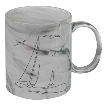 Sailing, Mug ceramic marble style, 330ml