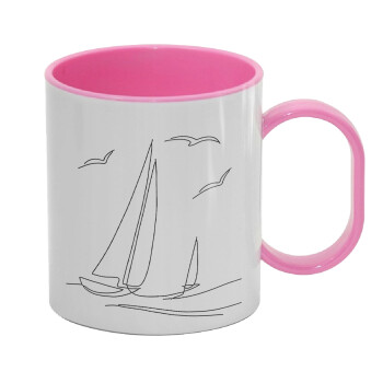 Ιστιοπλοΐα Sailing, Κούπα (πλαστική) (BPA-FREE) Polymer Ροζ για παιδιά, 330ml
