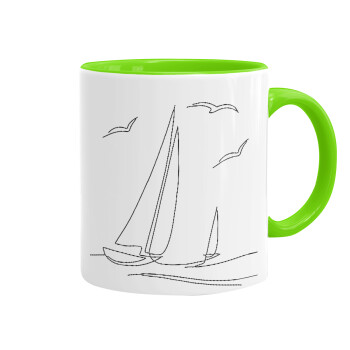 Sailing, Mug colored light green, ceramic, 330ml