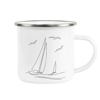 Ιστιοπλοΐα Sailing, Κούπα Μεταλλική εμαγιέ λευκη 360ml