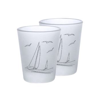 Ιστιοπλοΐα Sailing, Σφηνοπότηρα γυάλινα 45ml του πάγου (2 τεμάχια)