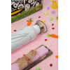 Easter Set, SS Metallic water bottle (620ml, stainless steel) & scented flat Easter candle (30cm) (PINK)