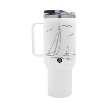 Sailing, Mega Stainless steel Tumbler with lid, double wall 1,2L