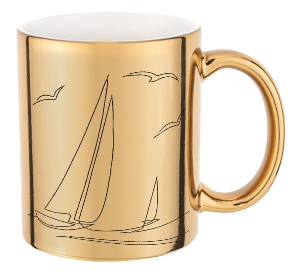 Ιστιοπλοΐα Sailing — Κούπα κεραμική, χρυσή καθρέπτης, 330ml
