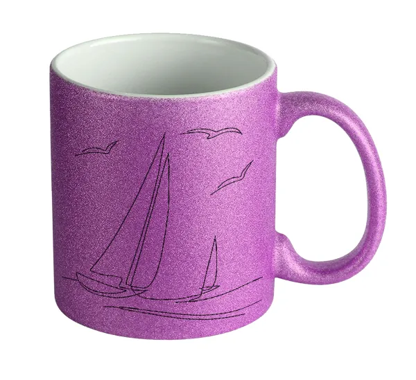 Ιστιοπλοΐα Sailing — Κούπα Μωβ Glitter που γυαλίζει, κεραμική, 330ml