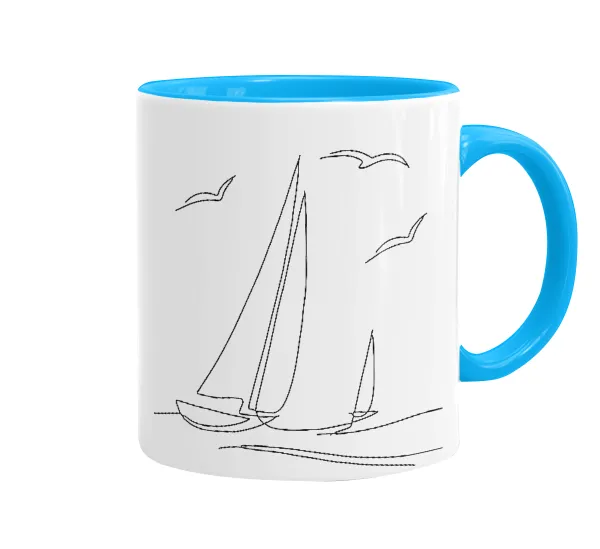 Ιστιοπλοΐα Sailing — Κούπα χρωματιστή γαλάζια, κεραμική, 330ml