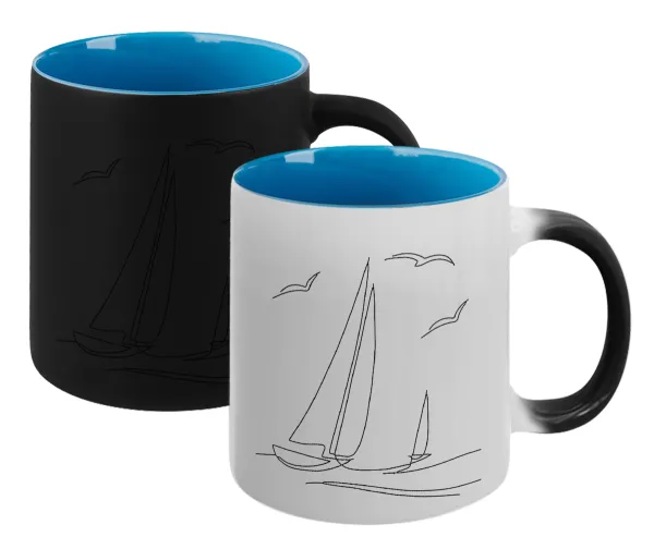 Sailing — Magic mug with blue interior, ceramic, 330ml, changes colour with hot drinks