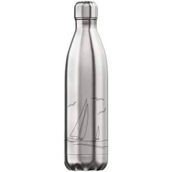 Ιστιοπλοΐα Sailing, Μεταλλικό παγούρι θερμός Inox (Stainless steel), διπλού τοιχώματος, 750ml