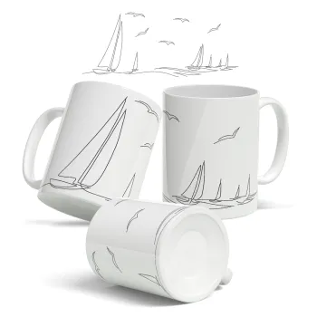 Sailing, Ceramic coffee mug, 330ml