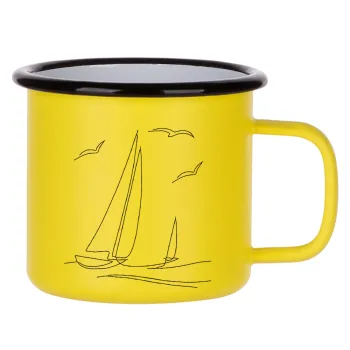 Sailing, Metallic enamel MATT Yellow cup 360ml