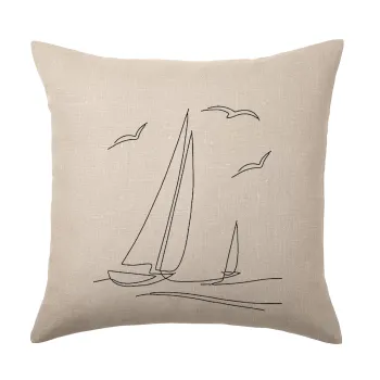 Sailing, Μαξιλάρι καναπέ ΛΙΝΟ 40x40cm περιέχεται το  γέμισμα