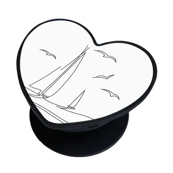 Sailing, Phone Holders Stand  καρδιά Μαύρο Βάση Στήριξης Κινητού στο Χέρι