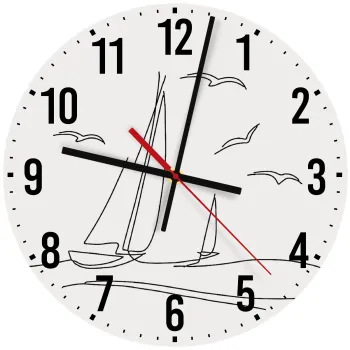 Sailing, Ρολόι τοίχου ξύλινο (30cm)