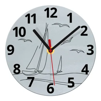 Sailing, Ρολόι τοίχου γυάλινο (20cm)