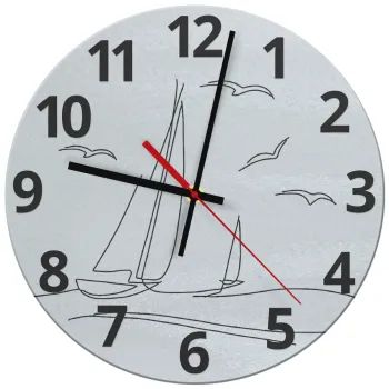 Sailing, Ρολόι τοίχου γυάλινο (30cm)