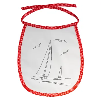 Ιστιοπλοΐα Sailing, Σαλιάρα μωρού αλέκιαστη με κορδόνι Κόκκινη