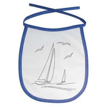 Ιστιοπλοΐα Sailing, Σαλιάρα μωρού αλέκιαστη με κορδόνι Μπλε