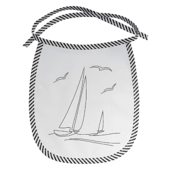 Ιστιοπλοΐα Sailing, Σαλιάρα μωρού αλέκιαστη με κορδόνι Μαύρη